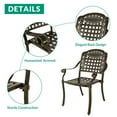 thumbnail image 3 of VIVIJASON 5-Piece Patio Furniture Dining Set, All-Weather Cast Aluminum Outdoor Conversation Set, Include 4 Chairs and a 35.2" Round Table w/Umbrella Hole for Balcony, Lawn, Garden, Backyard, 3 of 7