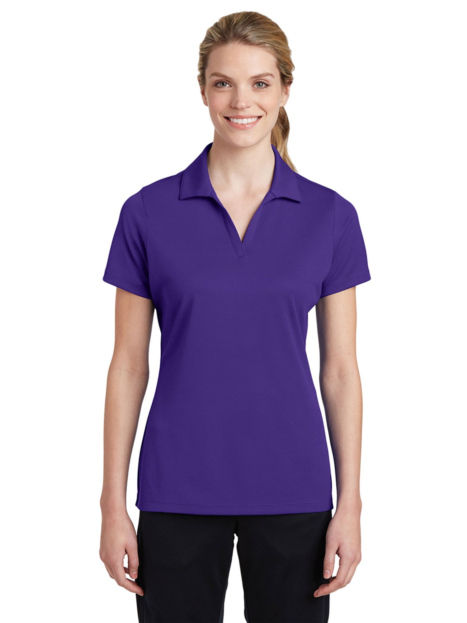 SportTek SportTek Women's Breathable Polo Shirt_Purple_M Walmart