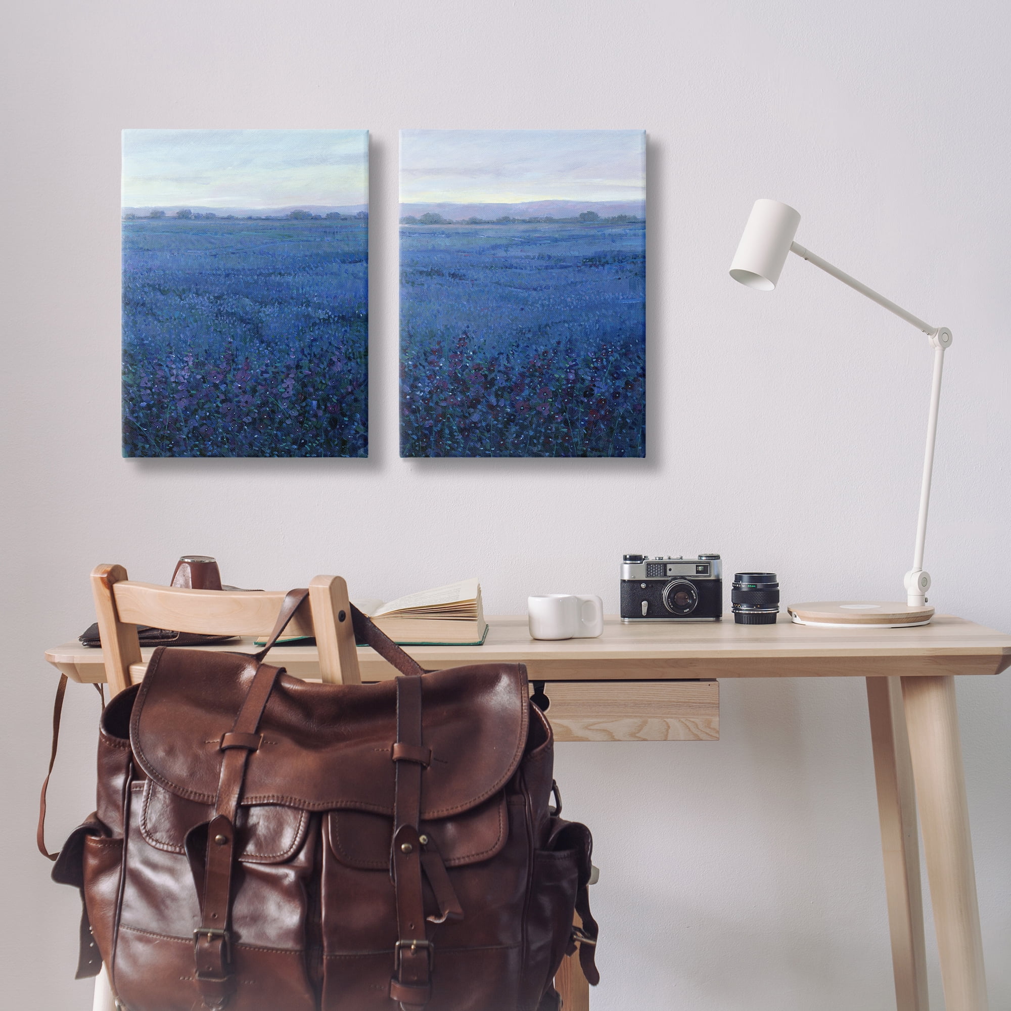 Stupell Industries Flowering Field Purple Haze Landscape & Nature Painting Wrapped Canvas Art Print Wall Art, 20 x 30, Set of 2