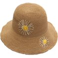 thumbnail image 6 of CoCopeaunts Women Straw Bucket Hat Wide Brim Sunshade Vacation Beach Sunflower Embroidery Summer Handmade Packable Fisherman Hat, 6 of 8