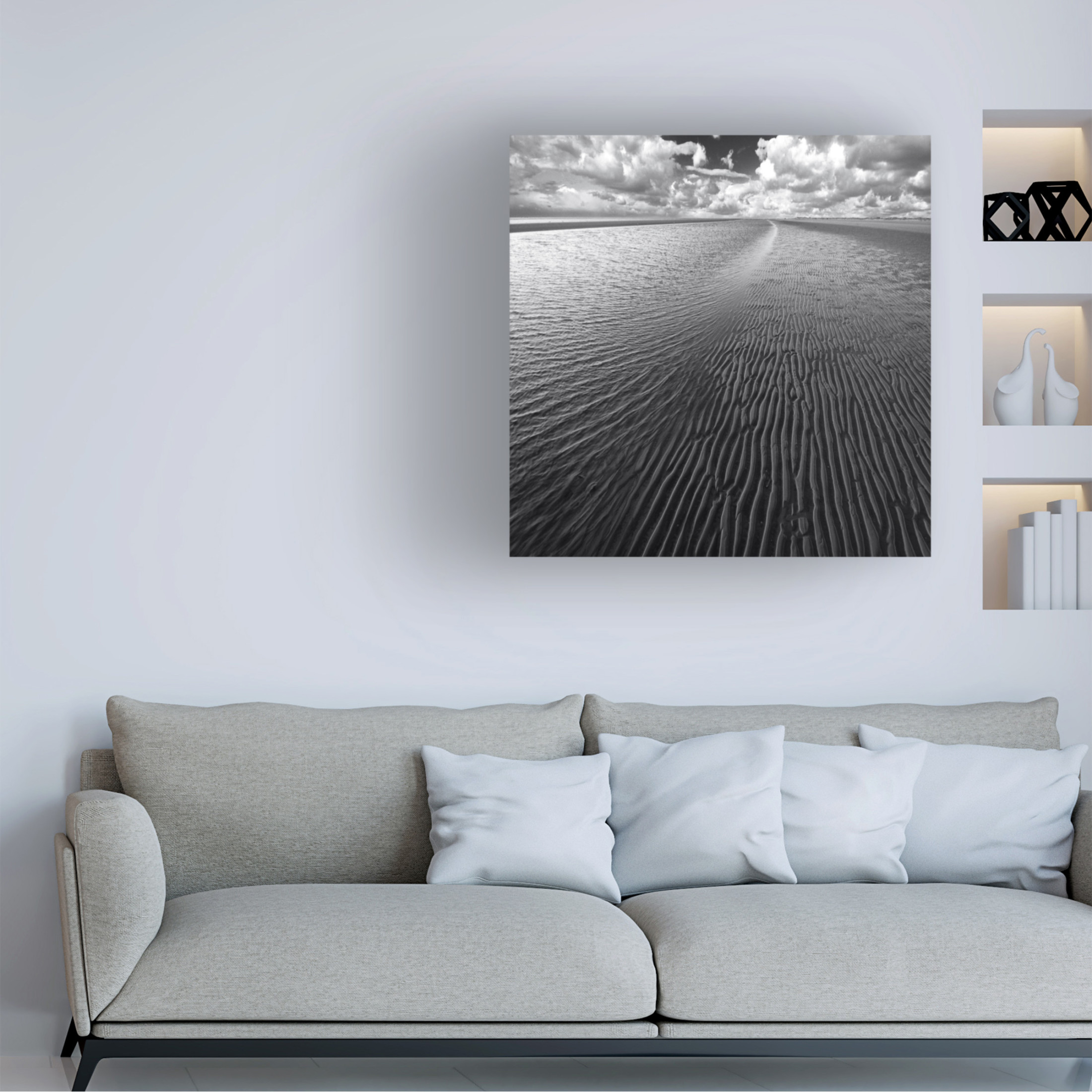 Canvas Wall Art - Carsten Meyerdierks 'Ocean A Clouds' Wall Art for Living Room, Bedroom, or Office D?cor by Trademark Fine Art - 14 x 14 Inches