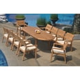 thumbnail image 5 of Grade-A Teak Dining Set: 10 Seater 11 Pc: 94" Oval Table And 10 Vellore Stacking Arm Chairs Outdoor Patio WholesaleTeak #51VL2211, 5 of 6