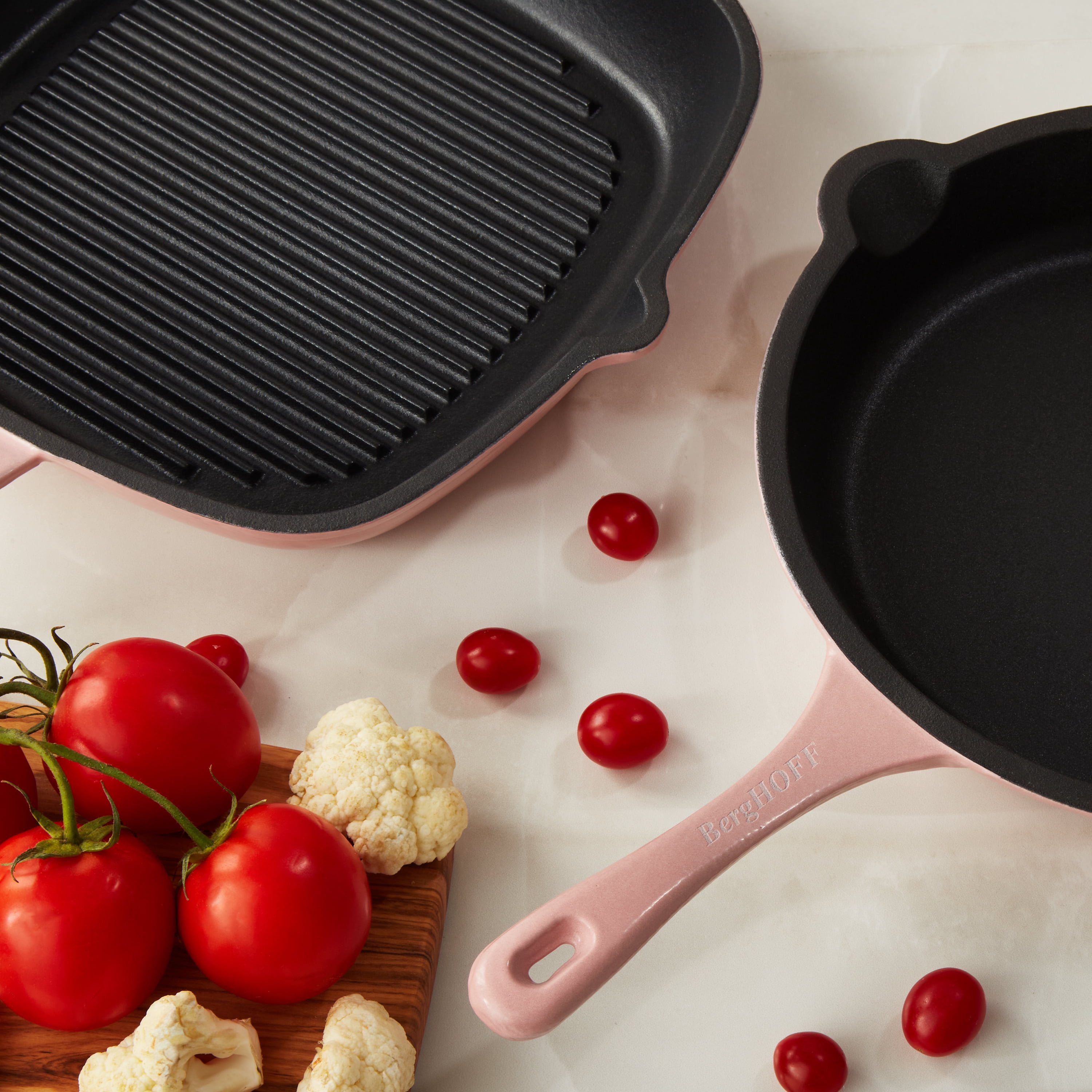 BergHOFF Neo Cast Iron Square Grill Pan 11", Pink