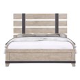 thumbnail image 2 of Arbela Wood Slatted Panel Bed, King, Weathered Oak Finish, 2 of 5