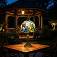 thumbnail image 2 of Tiffany Style Table Lamp,14.5" High Blossoming Antique Stained Glass Lamp for Bedside Living Room Office Decor Home Included LED Bulb, 2 of 5