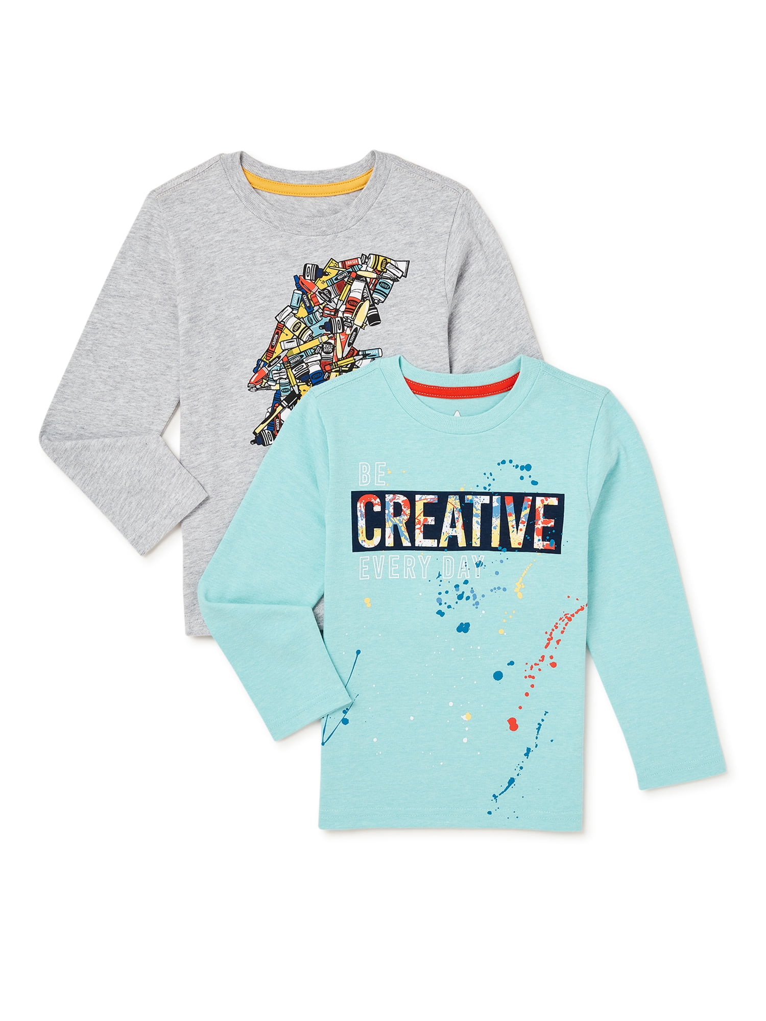 365 Kids From Garanimals Boys Graphic Print Long Sleeve Tees, 2-Pack ...