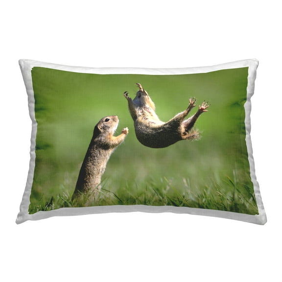 Stupell Industries Funny Jumping Chipmunks Decorative Printed Throw Pillow, 14 x 20