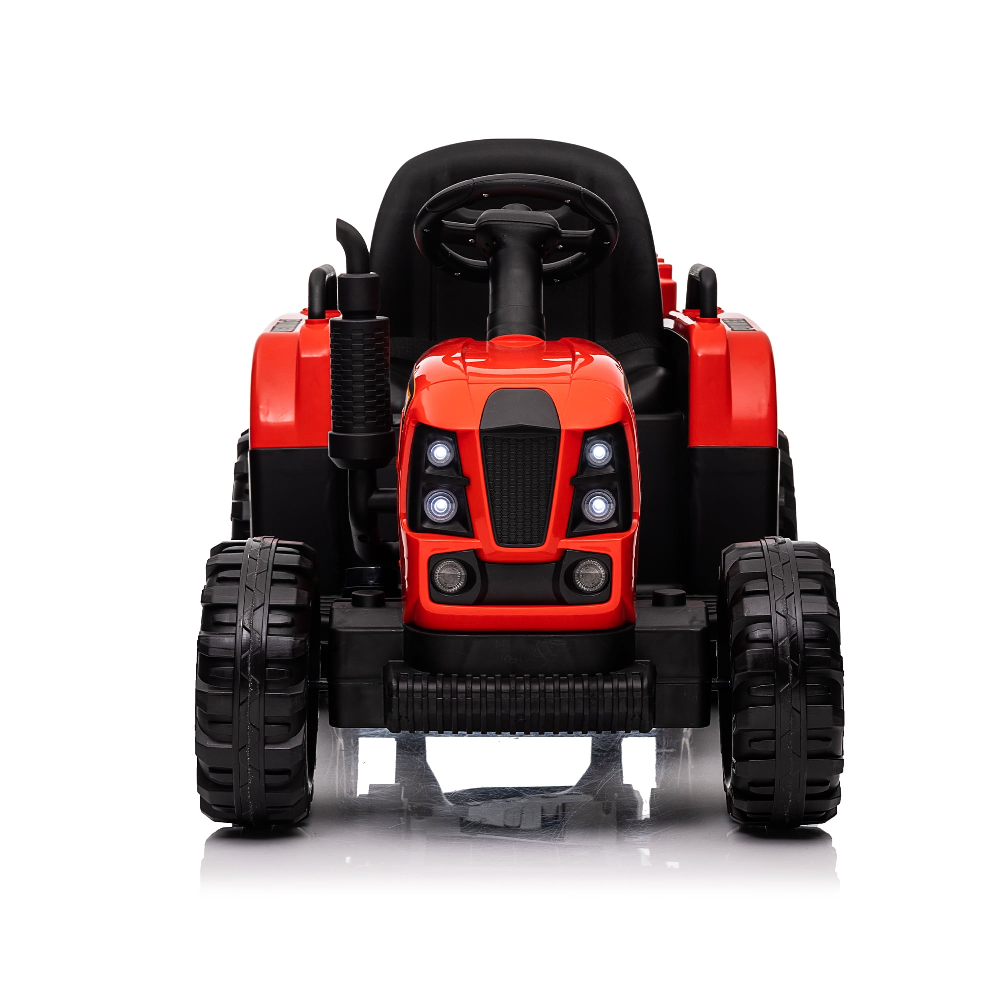 CIPACHO 12V Ride On Tractor with Trailer, Electric Kids Car with 2.4RC, 3 Speed Adjustable, USB, MP3, Power Display, 2 Point Safety Belt, Red CIPACHO 12V Ride On Tractor with Trailer, Electric Kids Car with 2.4RC, 3 Speed Adjustable, USB, MP3, Power Display, 2 Point Safety Belt, Red