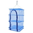 thumbnail image 2 of 4 Tier Folding Mesh Shelves Herb Fish Hanging Drying Rack Net With Zipper New Storage Case,Blue,Pe, 2 of 7