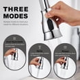 thumbnail image 2 of Kitchen Faucet Replacement Head - Sink Faucet Sprayer Attachment, 3 Modes Kitchen Faucet Spray Head Replacement with 15 Adapters, Pull Out Kitchen Sink Tap Sprayer Nozzle, Chrome, 2 of 8