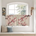 thumbnail image 2 of Spring Flowers Tier Curtains 36 Inch Length, Country Pink Peach Blossoms Botanical Floral Cafe Short Curtains for Bathroom Over Sink, Small Kitchen Curtain Light Filtering Drapes 2 Panels 27.5"Wx36"L, 2 of 8