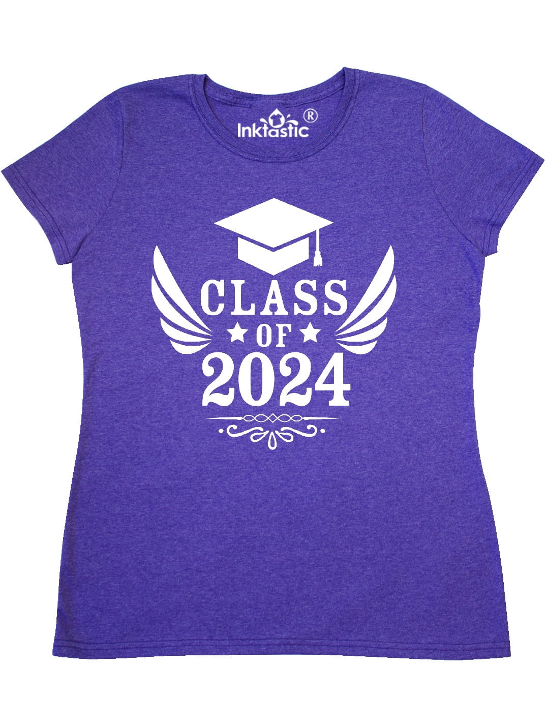 INKtastic Class of 2024 with Graduation Cap and Wings Women's TShirt