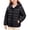 Black, variant on Girls Hooded Quilted Puffer Jacket Long Sleeve Full Zip Winter Warm Thick Coat with Pockets Orange Size 12