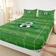 thumbnail image 4 of Erosebridal Football Goal Bed Sheets,Soccer Court Print King Sheets For Kids Boys 4 Pieces, 4 of 6