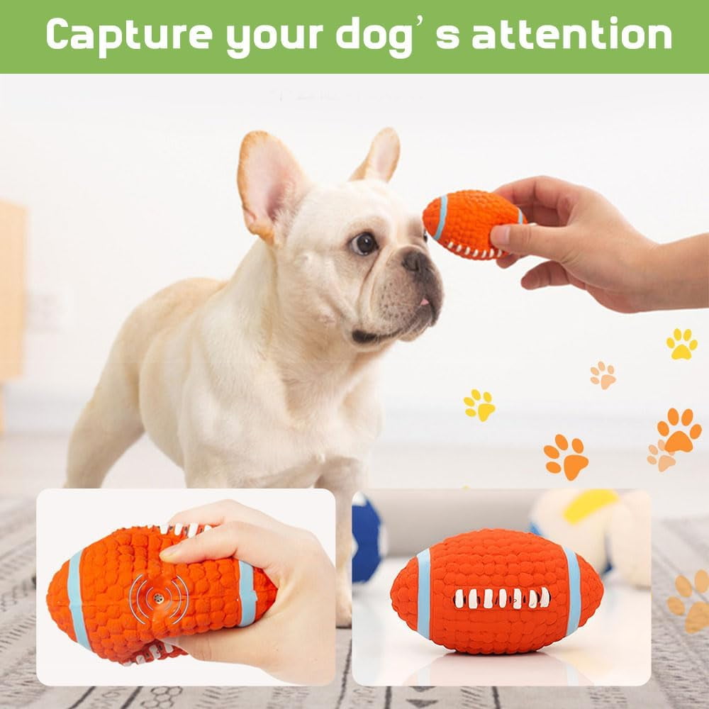 Immortal Toy for Aggressive Chewers, Squeaky Dog Ball Squeaky Dog Toys Natural Latex Rubber Balls for Small Dogs Puppies Cute Dog Squeak Toys Play Ball Tennis Ball, football, volleyball