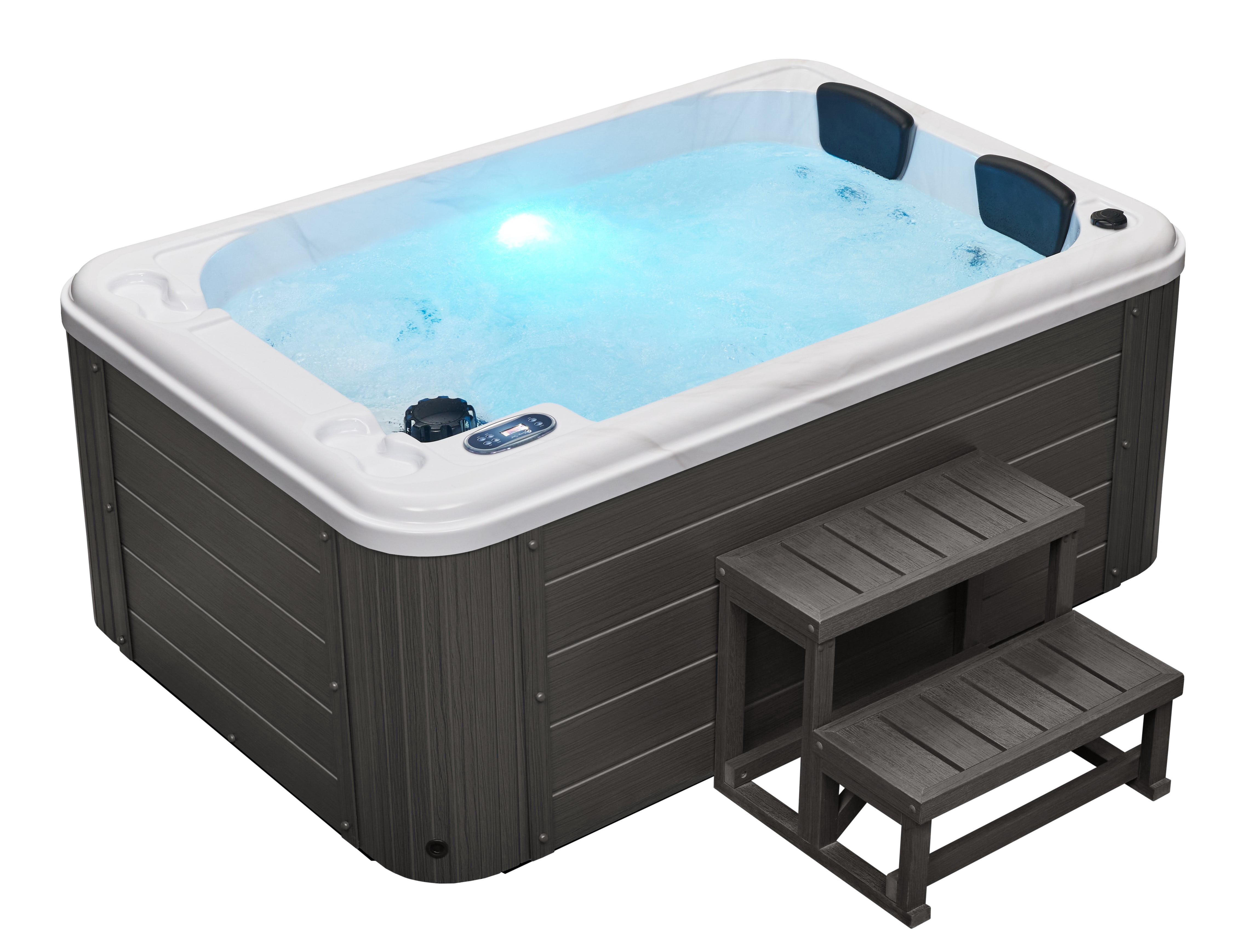 Riley 3-Person 26 Jet Hot Tub with Two Lounge Seats, Bluetooth Sound System, Underwater Lighting and Ozone