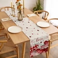 thumbnail image 3 of Pink Valentines Day Table Runner - 120 Inch Long Love Heart Eucalyptus Botanical Rustic Cotton and Linen Blended Dress Scarves Farmhouse Table Runner for Kitchen Dining, Coffee Table, 13" x 120", 3 of 8
