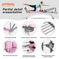 thumbnail image 4 of Soges Foldable Pilates Reformer Machine for Home Use, Portable Pilates Reformer Machine Equipment with Springs & colorful Elastic Cords,Pilates Equipment for All Level Users, Up to 330lbs, Pink, 4 of 9