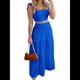 thumbnail image 3 of Conjuntos de Falda de 2 Piezas para Mujer, Verano 2025, , Vacaciones en Resort, Conjuntos de Camiseta Sin Mangas y Falda Larga Azul Real M, 3 of 8