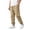 Khaki, variant on Boys Solid Casual Linen Blend Pants Elastic Waist Full Length Autumn Trousers for Kids Black 5 Years-6 Years
