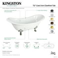 thumbnail image 5 of Aqua Eden VCT7D7231NC0 72-Inch Cast Iron Oval Double Slipper Clawfoot Tub (7-Inch Faucet Drillings) in White/Matte Black, 5 of 6