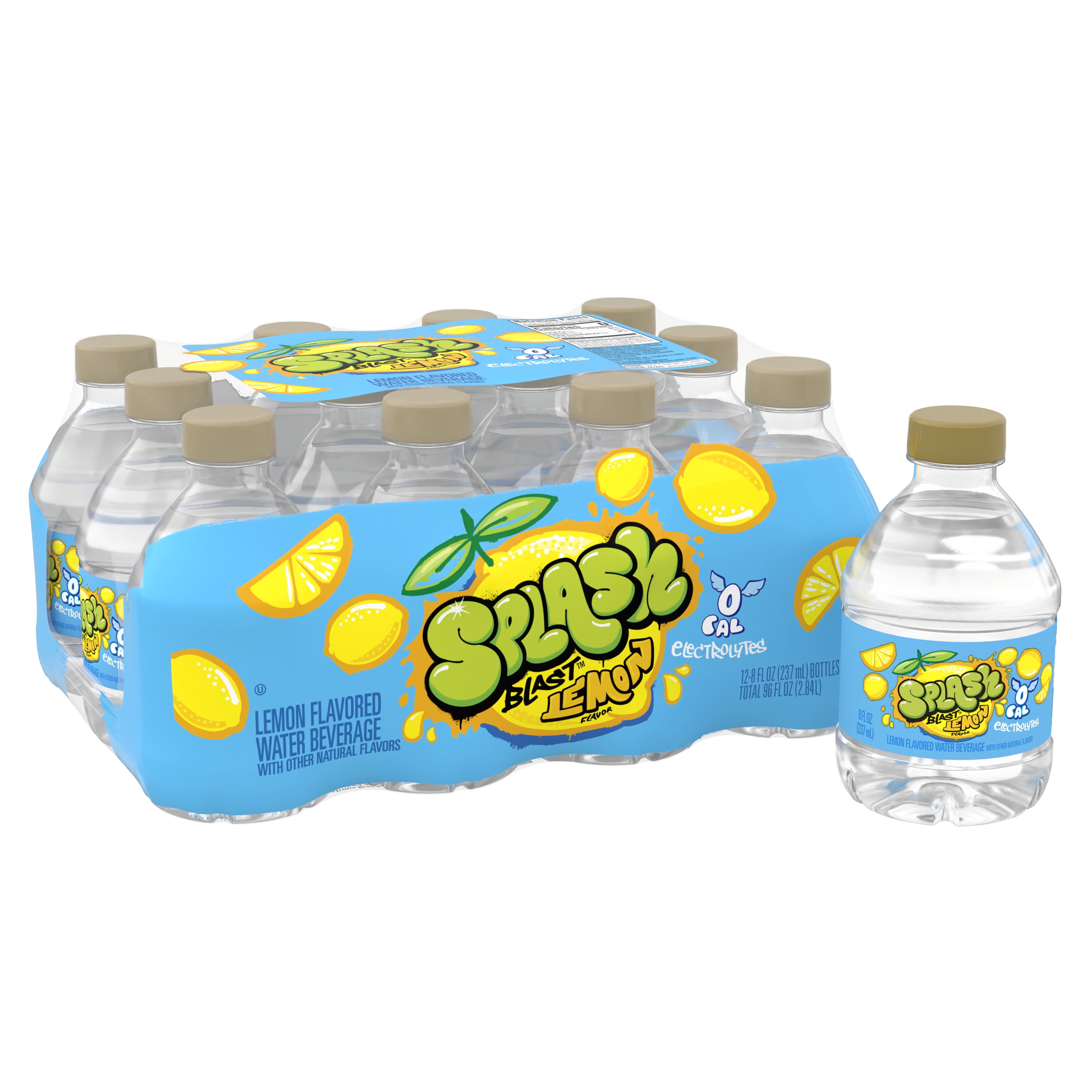 Splash Blast, Flavored Water Beverage, Lemon Flavor, 8 FL OZ Plastic