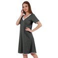 thumbnail image 3 of Inkmeso Solid Nightgown Dress For Women Nightwear Lace short sleeve Loungewear Tunic, 3 of 7