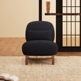 thumbnail image 5 of Fortmok Mid Century Modern Black Armless Accent Chair with Lamb Wool Fabric, Upholstered Living Room Chairs with Waist Cushion, 5 of 12