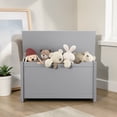 thumbnail image 3 of GZXS Wooden Toy Box Storage Chest, 31.5" Flip-Top Bench with Safety Hinged Lid, for Playroom & Bedroom Organization (Gray), 3 of 13