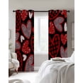 thumbnail image 2 of Valentine's Day Blackout Curtains for Bedroom, Thermal Insulated Window Treatment, Leopard Print Love Heart Red Black Grommet Top Blackout Draperies and Drapes for Basement 27.5"x39" 2 Panels, 2 of 8