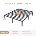 thumbnail image 7 of Merrland 14" Queen Bed Frame, Metal Platform Bed with Under-bed Storage, No Box Spring Needed, Easy Assembly, Black, 7 of 7