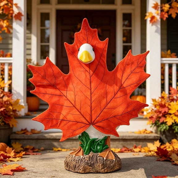 AuroraX Porch Goose Maple Leaf Outfit 17-19 In Fall Thanksgiving Porch Goose Clothes Set 23" Holiday Funny Porch Goose Accessories Lawn Garden Decor Thanksgiving