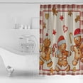 thumbnail image 4 of Small Stall Shower Curtain 36x72 Inch Narrow Half Size Christmas Snowman Bath Curtains Bathroom Decor Winter Red Star Love Heart Red Check Waterproof Fabric Shower Curtain Set with Hooks 36 Inch, 4 of 6