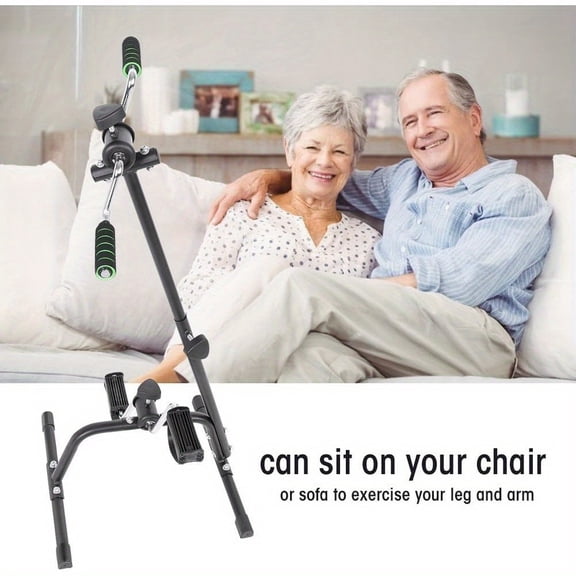 Pedal Exerciser, Hand Arm Leg and Knee Recovery Medical Peddler - Folding Adjustable Fitness Rehab Equipment for Seniors, Elderly Home Pedal Exercise Bike for Full Body