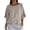 Beige, variant on Cotton Linen Shirt for Women Crewneck Blouse with Ruffle Hem Elbow Length Sleeves Casual Tops for Summer Wear Watermelon Red L
