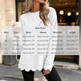 thumbnail image 3 of Eryao Lightweight Womens Sweatshirt Fall Winter Solid Color Oversized Crewneck Sweatshirts Scalloped Casual Long Sleeve Pullover Tops White,XXL, 3 of 7