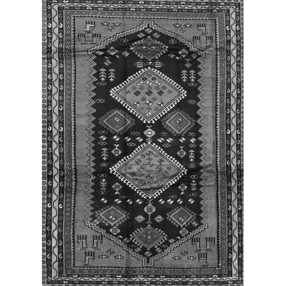Ahgly Company Indoor Rectangle Persian Gray Traditional Area Rugs, 5' x 8'