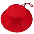 thumbnail image 7 of Wide Brim Hiking Fishing Safari Boonie Bucket Hats 100% Cotton UV Sun Protection For Men Women Outdoor Activities L/XL Red, 7 of 7