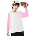 thumbnail image 6 of LIaqionyy Girls Boys 3/4 Sleeve Shirt Tee Kids Crew Neck T Shirts Color Block Tops Casual Soft Tees, 6 of 7