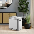 thumbnail image 4 of Yeshouse Stainless Steel Step Trash Can, Dual Compartments with Foot Pedals & Soft-Close Lids for Kitchen Recycling, 4 of 8