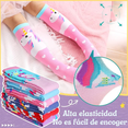 thumbnail image 4 of 6 Pares Calcetines Altos Algodón Unicornio Kawaii Coloridos, 4 of 7
