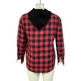 thumbnail image 5 of Cethrio Boys Shirt Jackets, Lightweight Casual Hooded Long Sleeve Plaid Shirts Red Size 8, 5 of 6