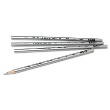 Prismacolor Thick Lead Art Pencil, Silver Lead/Barrel, Dozen