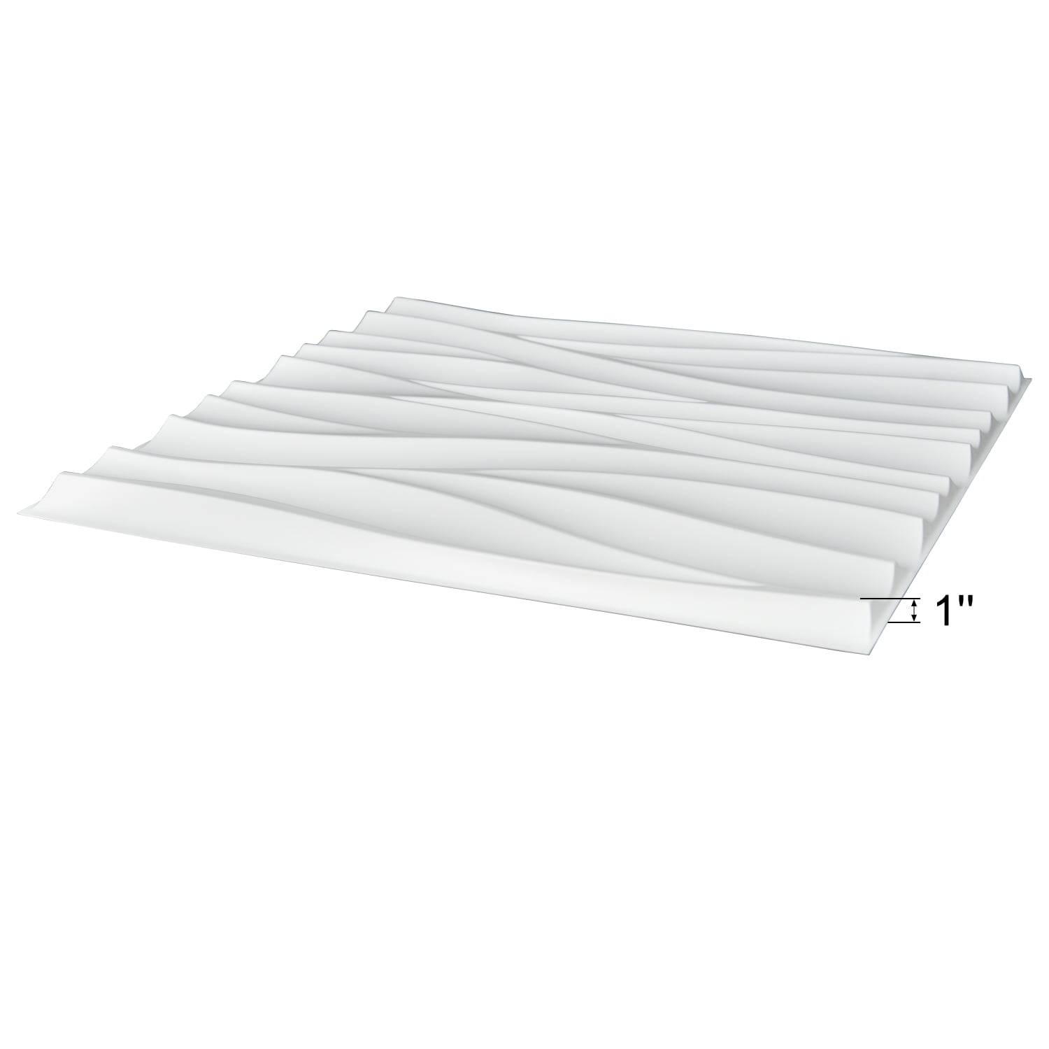 Art3d 12-Pack PVC 3D Wall Panel Wave Design 19.7" x 19.7" in White