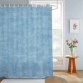 thumbnail image 4 of Vintage Gray Blue Shower Curtains for Bathroom, Modern Farmhouse Textured Rustic Waterproof Fabric Shower Curtain, Decorative Bathroom Curtain for Bathtub, 36"x72", No Hooks Included, 4 of 9