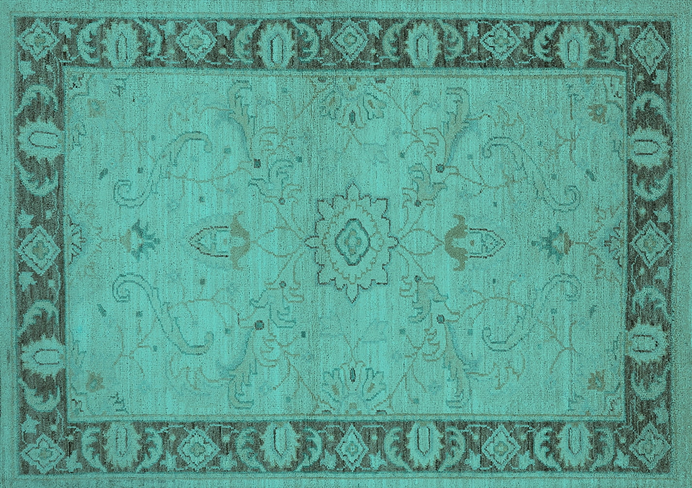Ahgly Company Indoor Rectangle Oriental Turquoise Blue Traditional Area ...