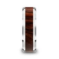 thumbnail image 2 of Kevaz Bubinga Wood Inlaid Tungsten Carbide Ring With Bevels, 2 of 2