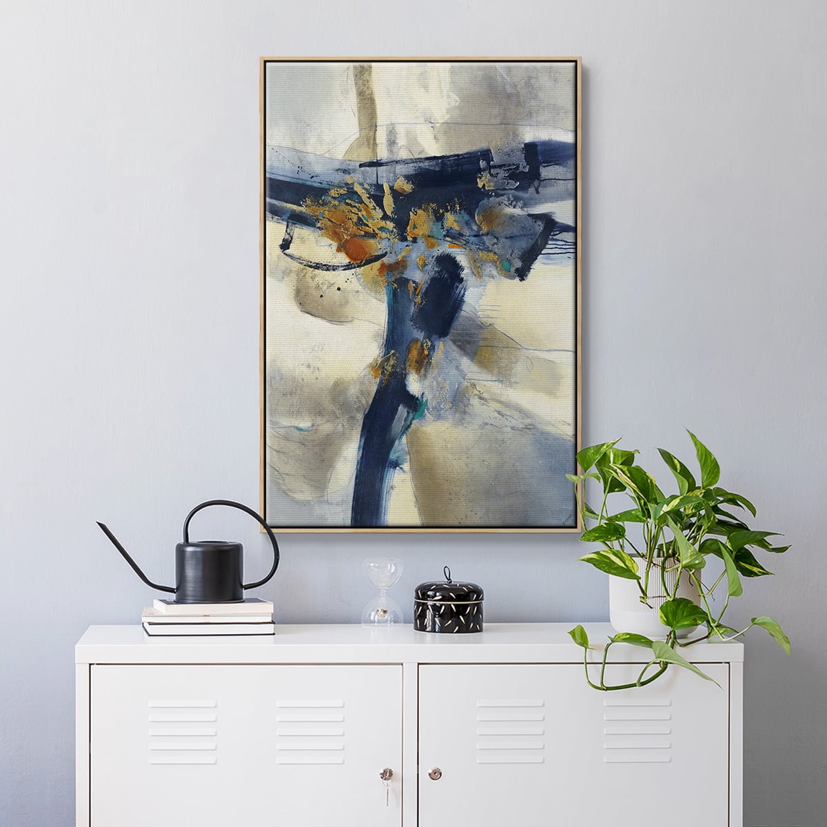 Blast Framed Premium Gallery Wrapped Canvas - Ready to Hang - 25 x 37 - Natural Wood Floating Frame