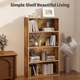thumbnail image 7 of 4-Tier Bookcase, 42 Inch Industrial Storage Wall Shelf, Display Shelf for Living room, Bedroom, Retro Brown, 7 of 7