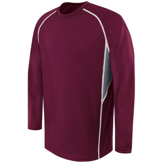 Adult Long Sleeve Evolution Top Xl Maroon/Graphite/White